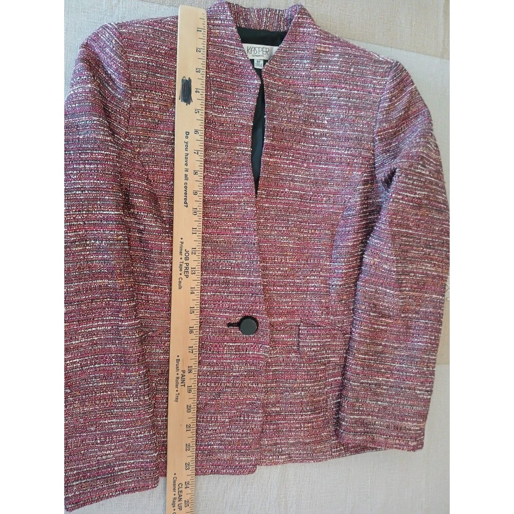 Kasper Separates Blazer Jacket Pink Tweed Women's 8/P Office Career - Picture 12 of 13